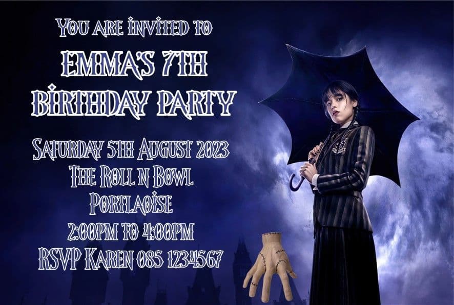 Personalised Wednesday Invitations