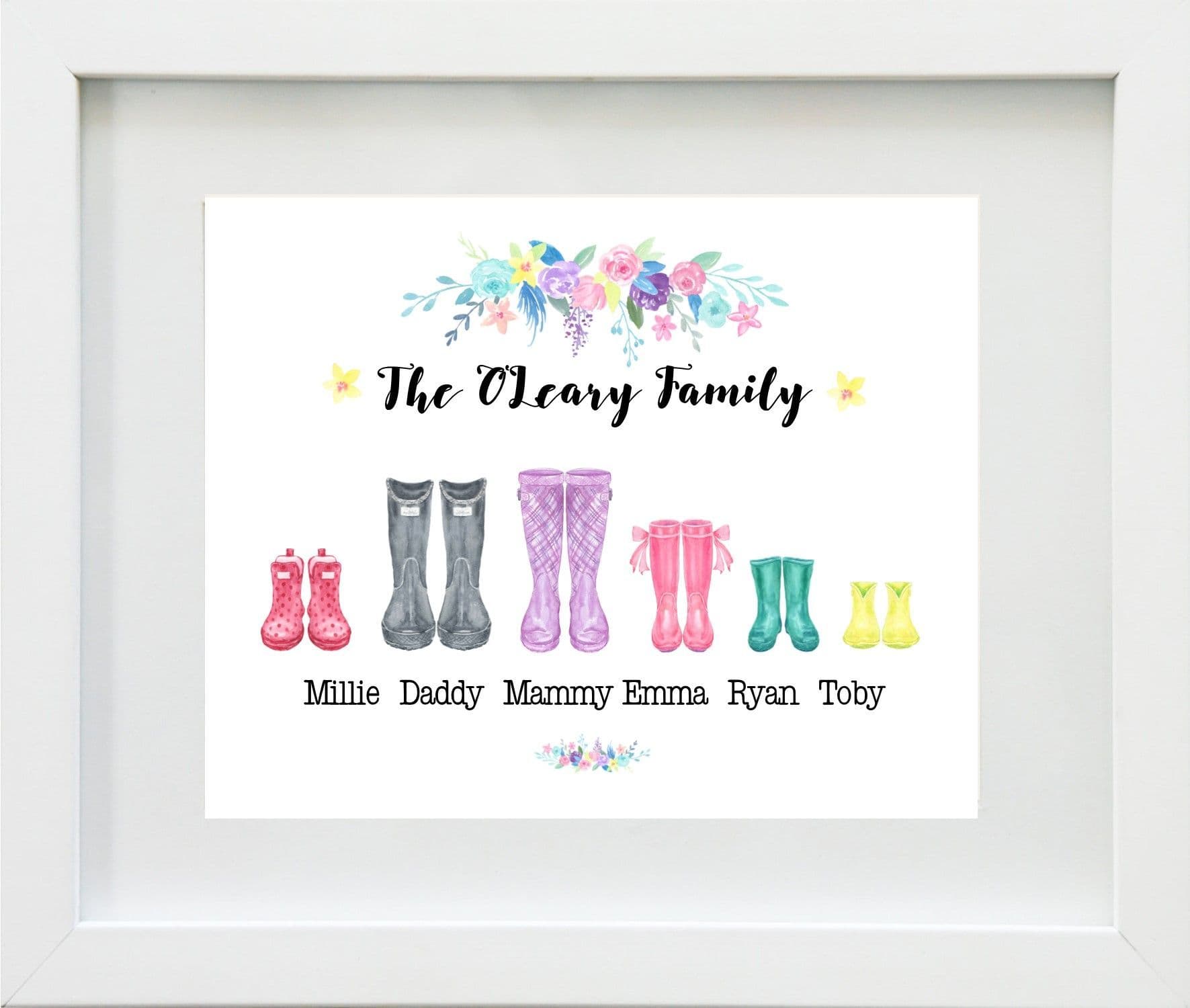 Personalised Wellies Family Print