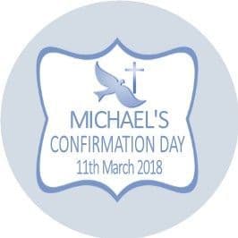 Personalsed Edible Blue Dove & Cross Confirmation Cake Topper