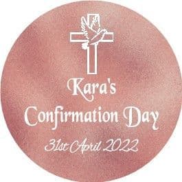 Personalsed Edible Pink Dove & Cross Confirmation Cake Topper 2