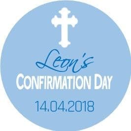 Personalsed Edible White Cross Blue Confirmation Cake Topper