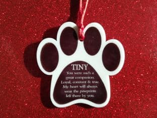 Pet Paw Print Christmas Memorial Ornament Decoration