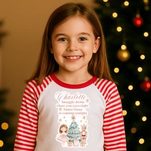 Pink Ballerina Theme Christmas Pyjamas Transfer