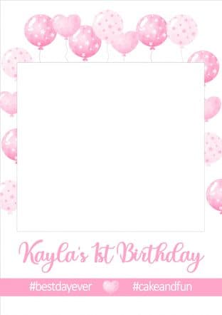 Pink Balloons Selfie Frame - any occasion