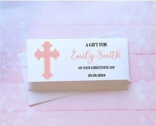 Pink Cross Christening Gift Wallet