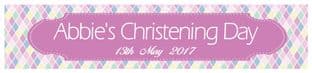 Pink Diamond Christening Banner