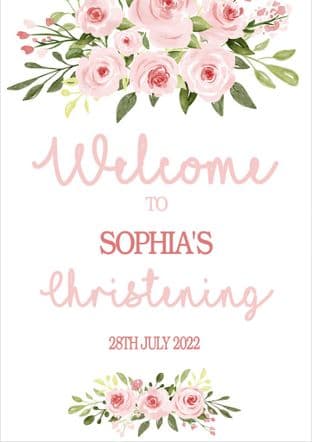 Pink Floral Any Occasion Welcome Sign