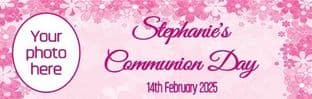Pink Floral Border Communion Chocolate Candy Bar Wrapper