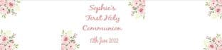 Pink Floral Communion Bottle Label Wrapper