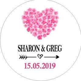 Pink Floral Heart Sticker