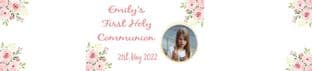 Pink Floral Photo Communion Bottle Label Wrapper