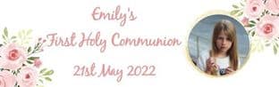 Pink Floral Photo Communion Chocolate Candy Bar Wrapper