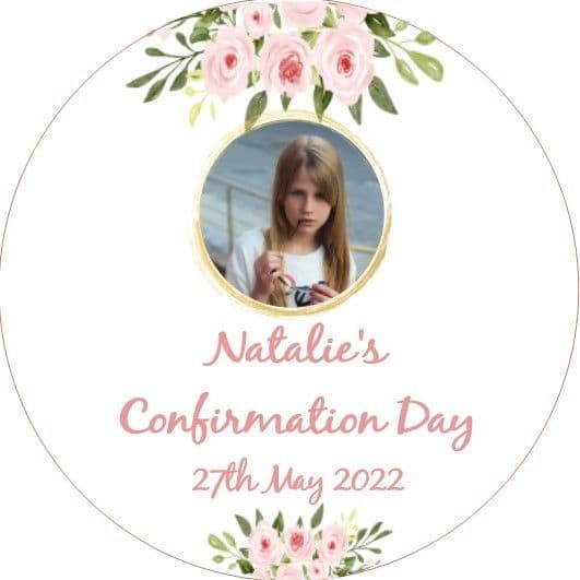 Confirmation Code Stickers Pink Floral Photo Confirmation Sticker