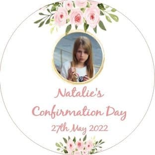 Pink Floral Photo Confirmation Sticker