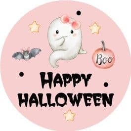 Pink Ghosts Halloween Sticker