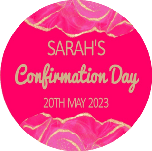 Pink & Gold Confirmation Sticker