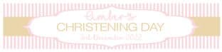 Pink & Gold Stripe Christening Banner