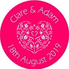 Pink Lace Heart Sticker