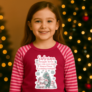 Pink & Mint Green Theme Christmas Pyjamas Transfer