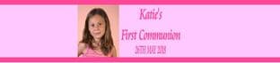 Pink Photo Communion Bottle Label Wrapper