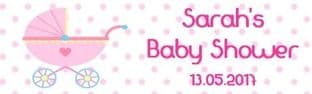 Pink Pram Baby Shower Chocolate Bar Wrapper 2