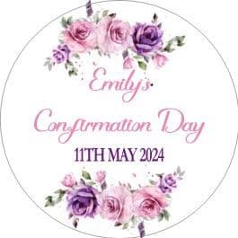 Pink Purple Flowers Confirmation Sticker