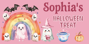 Pink Rainbow Ghosts Halloween Bar Wrapper