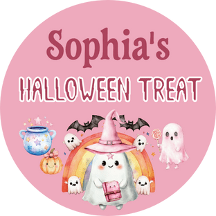 Pink Rainbow Ghosts Halloween Cupcake Toppers