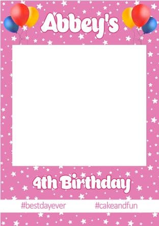 Pink Stars Selfie Frame - any occasion