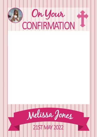 Pink Stripe Cross Selfie Frame