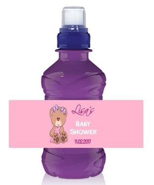 Pink Teddy Baby Shower Bottle Wrapper