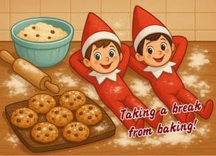 Postcard from Family Elf - 2 Elves