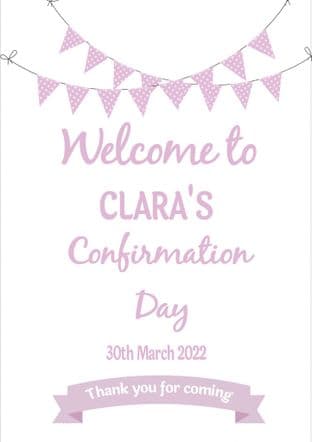 Purple Bunting Any Occasion Welcome Sign