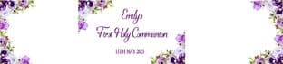 Purple Flowers Communion Bottle Label Wrapper