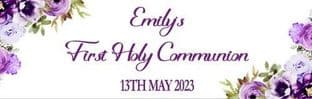 Purple Flowers Communion Chocolate Candy Bar Wrapper
