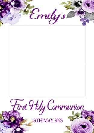 Purple Flowers Selfie Frame - any occasion