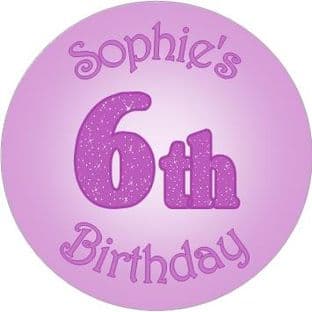 PURPLE name and age sticker