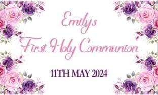 Purple & Pink Flowers Communion Chocolate Candy Bar Wrapper