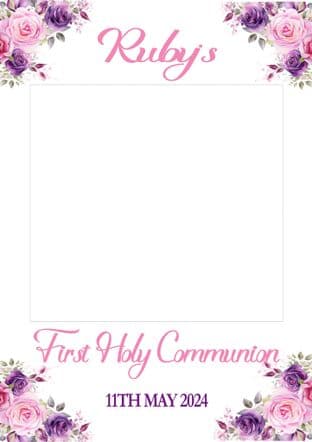 Purple & Pink Flowers Selfie Frame - any occasion