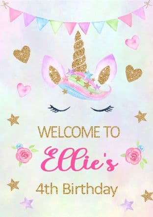 Rainbow Unicorn Any Occasion Welcome