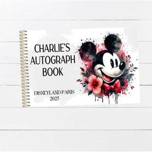 Red & Black Mickey Mouse Wire Bound Autograph Book