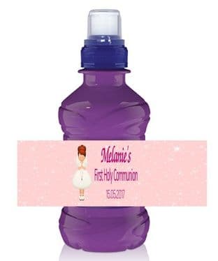 Red Hair Girl Communion Bottle Label Wrapper