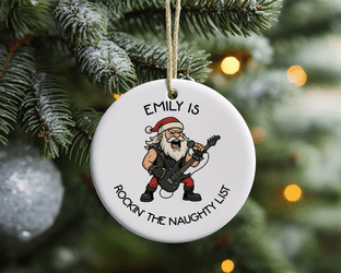 Rockin' the Naughty List Christmas Ornament