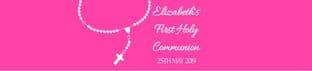Rosary Beads Pink Communion Bottle Label Wrapper