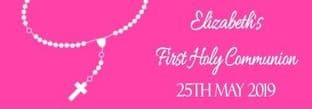 Rosary Beads Pink Communion Chocolate Candy Bar Wrapper