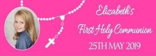 Rosary Beads Pink Photo Communion Chocolate Candy Bar Wrapper