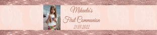 Rose Sparkle Photo Communion Bottle Label Wrapper