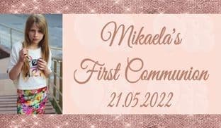 Rose Sparkle Photo Communion Chocolate Candy Bar Wrapper