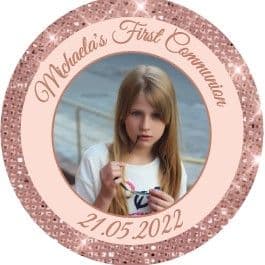 Rose Sparkle Photo Communion Sticker