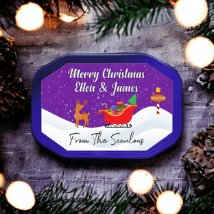 Rudolph & Sleigh Biscuit Tin Sticker